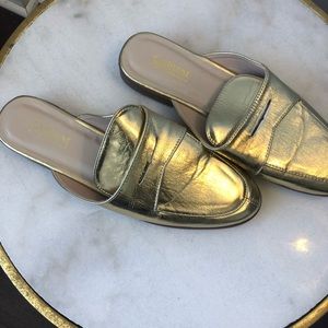 catherine malandrino gold mules